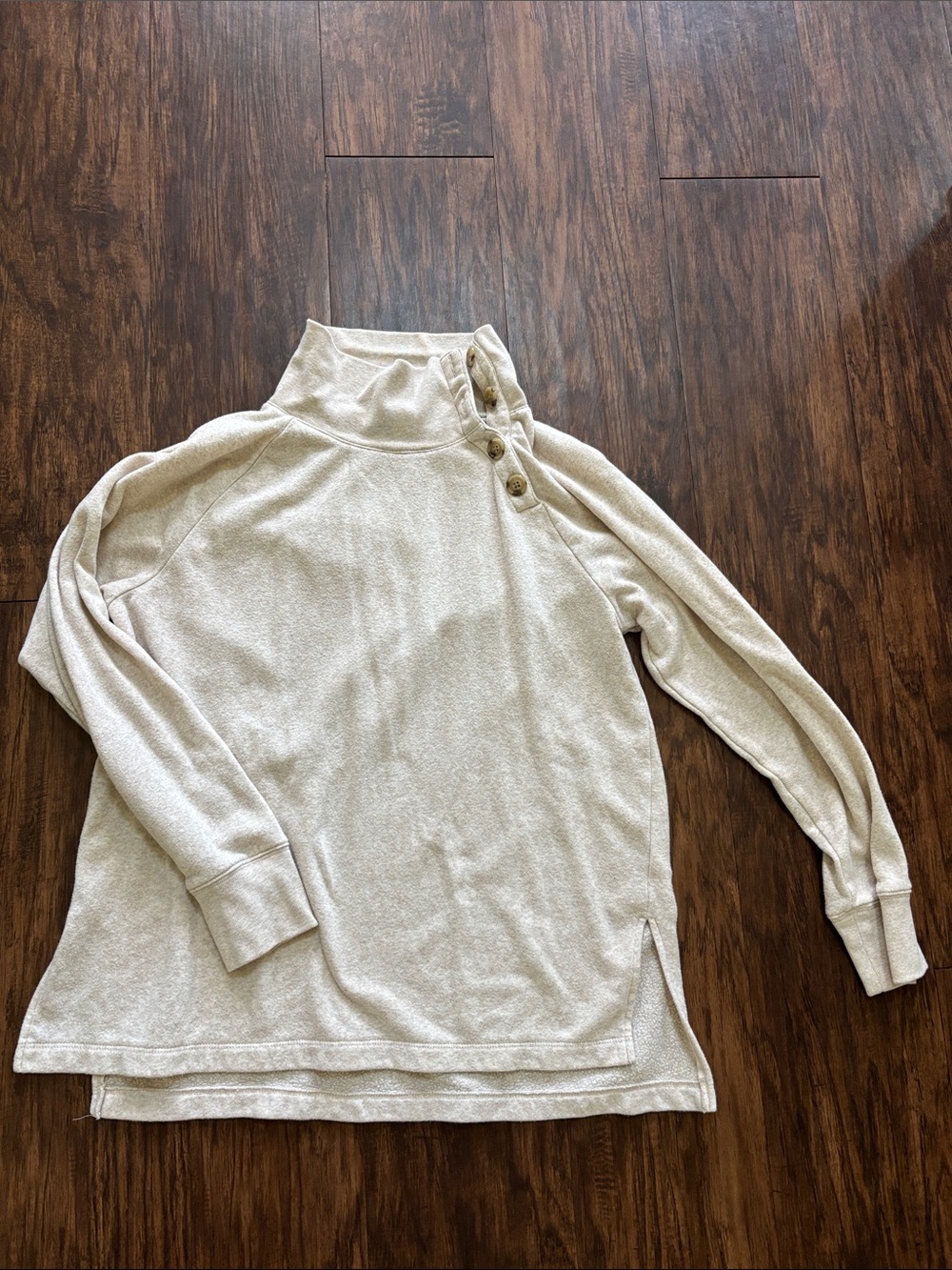 J. Crew Cream Button-Shoulder Turtleneck Pullover